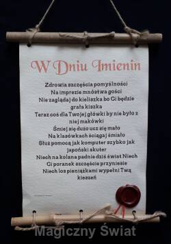 Dyplom w dniu imienin (bambus)