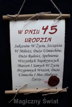 Dyplom-45-w dniu 45 urodzin (bambus)