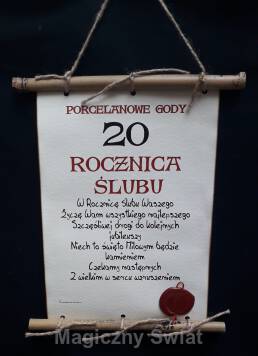 Dyplom-20 rocznica ślubu (bambus) 