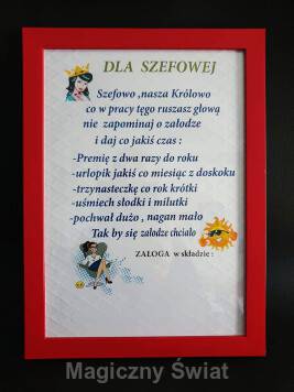 Dyplom- Dla Szefowej (Ramka)