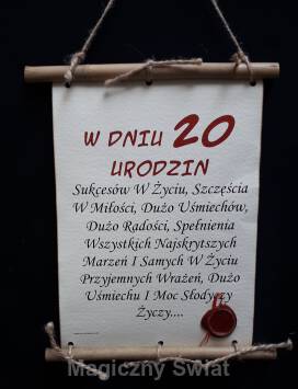 Dyplom-20-w dniu 20 urodzin (bambus)