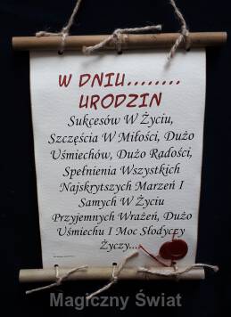 Dyplom w dniu...... urodzin (bambus)