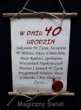 Dyplom-40-w dniu 40 urodzin (bambus)