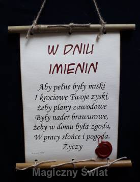 Dyplom w dniu imienin (bambus)