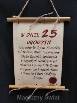 Dyplom-25-w dniu 25 urodzin (Bambus)