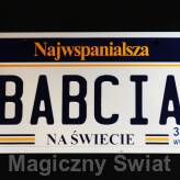 TABLICA REJESTRACYJNA-BABCIA