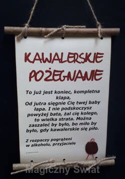 Dyplom kawalerskie pożegnanie (bambus)