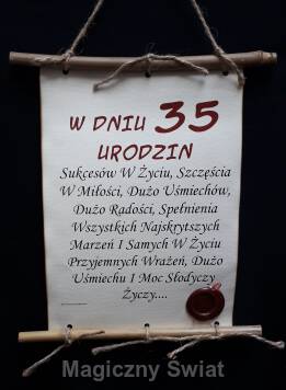 Dyplom-35-w dniu 35 urodzin (Bambus)