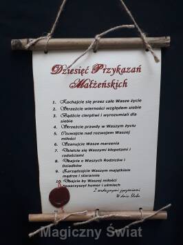 Dyplom-10 Przykazań Małżeńskich (bambus)