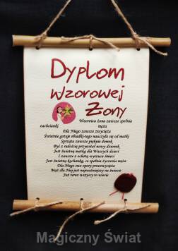 Dyplom-żona-wzorowej żony (bambus)