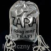 Worek na plecy- "Zara Szlag mnie Trafi" (szary)