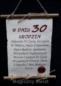 Dyplom-30-w dniu 30 urodzin (bambus)